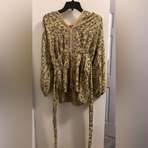 Yellow floral blouse